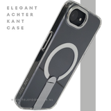 iPhone 16E Transparante witte randen Hoes met MagSafe Ring