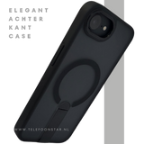 iPhone 17e Hoesje MagSafe Compatibel Zwart met Standaard, Schokbestendig
