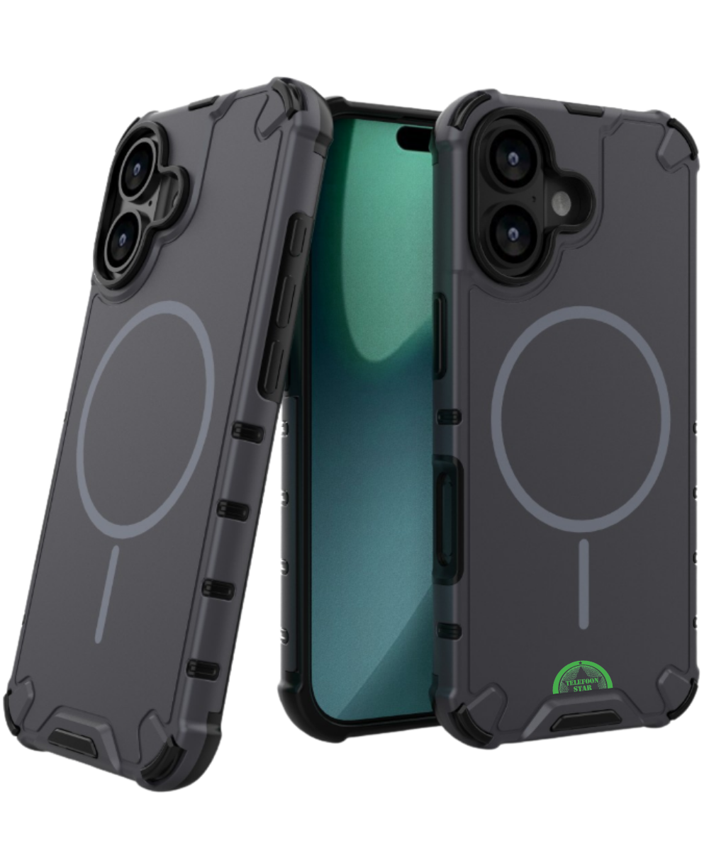 Hoesje voor iPhone 17 Zwart Tough Armored Magnetic Magsafe Case