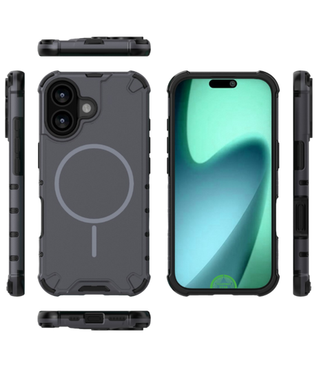 Hoesje voor iPhone 17 Grijs Tough Armored Magnetic Magsafe Case