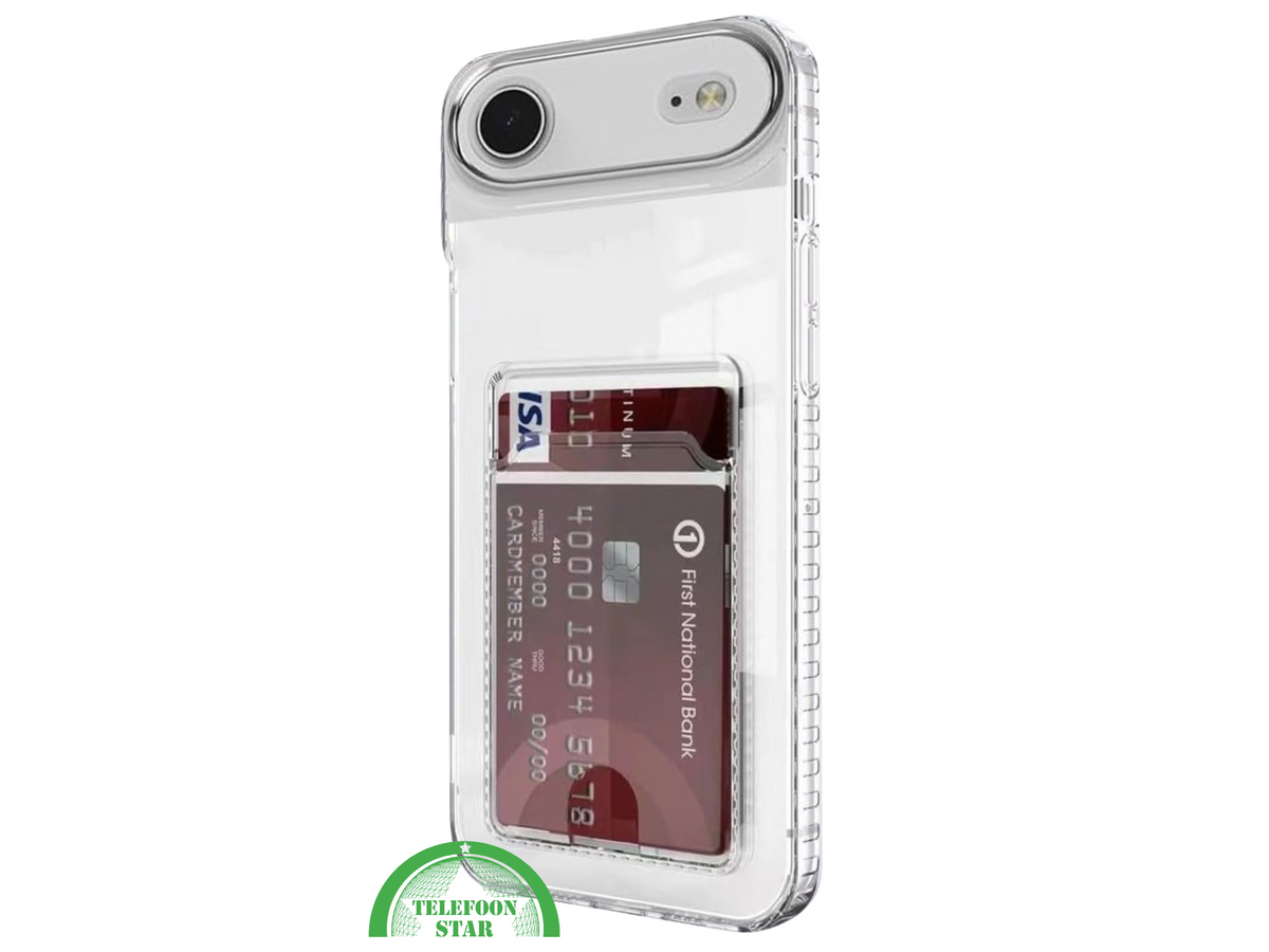 iPhone 17 Air Hoesje Transparant &ndash; met Kaarthouder