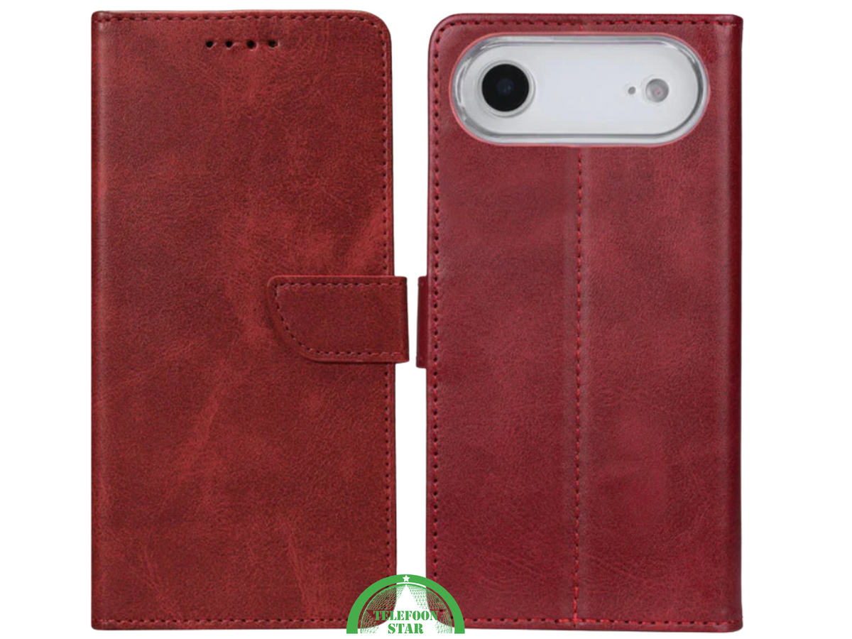 iPhone 17 Air Bookcase Hoesje Rood - Wallet Case met Standfunctie &amp; Pasjeshouder