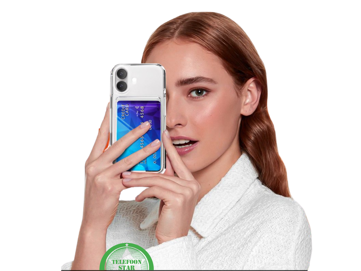 Transparant iPhone 17 Hoesje met Kaarthouder &ndash; Handige Opbergfunctie