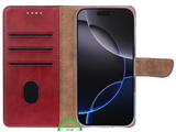 iPhone 17 Bookcase Hoesje Rood – Luxe Wallet Case met Standaard & Pasjeshouder