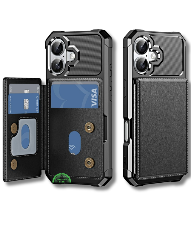 iPhone 17 Rugged Wallet Hoesje met Kaarthouder Duurzame materialen