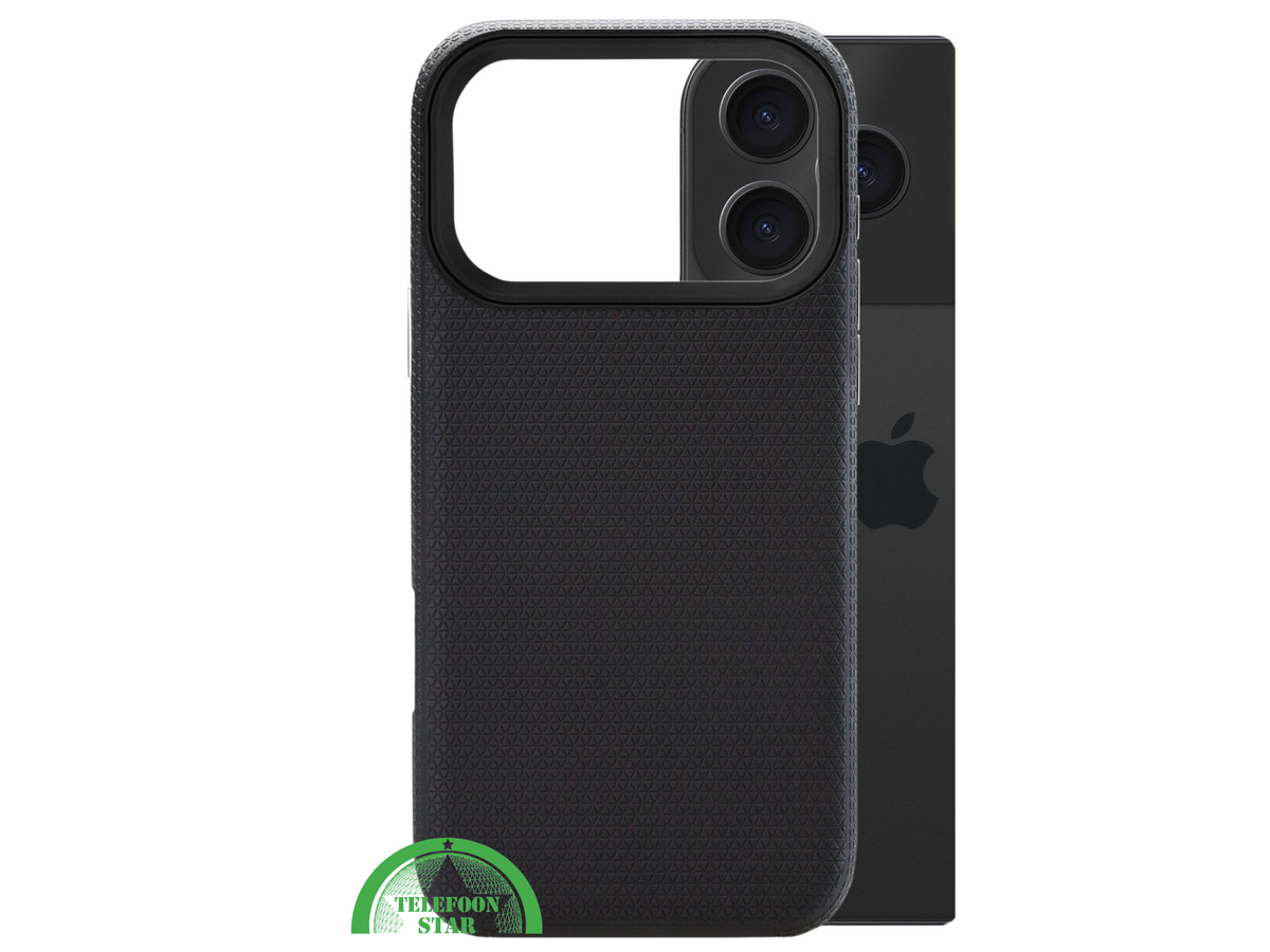 iPhone 17 Pro / Pro Max Hoesje Zwart &ndash; Schokbestendige Anti-Slip Backcover