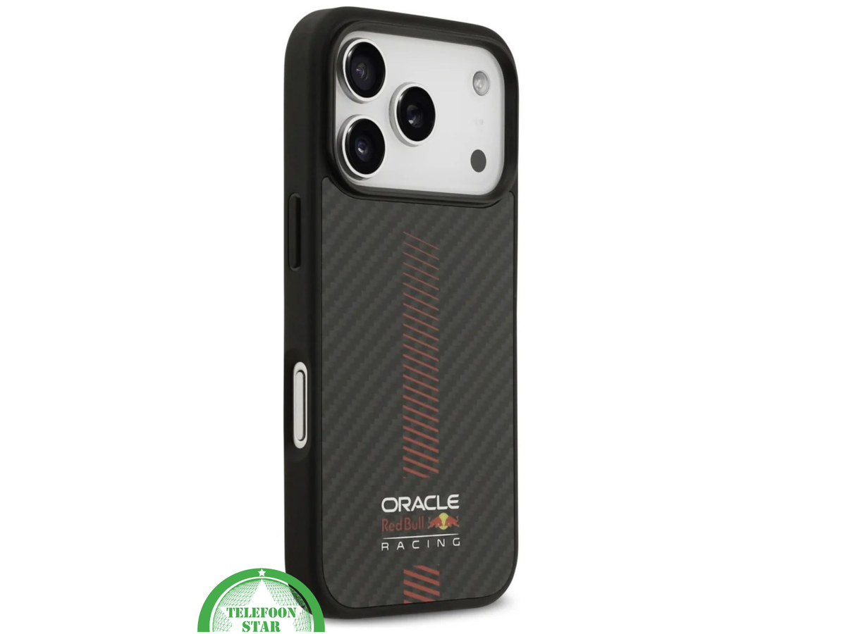 Hoesje iPhone 17 Pro &ndash; Carbon Look Red Bull | Ultieme Bescherming met Sportieve Stijl