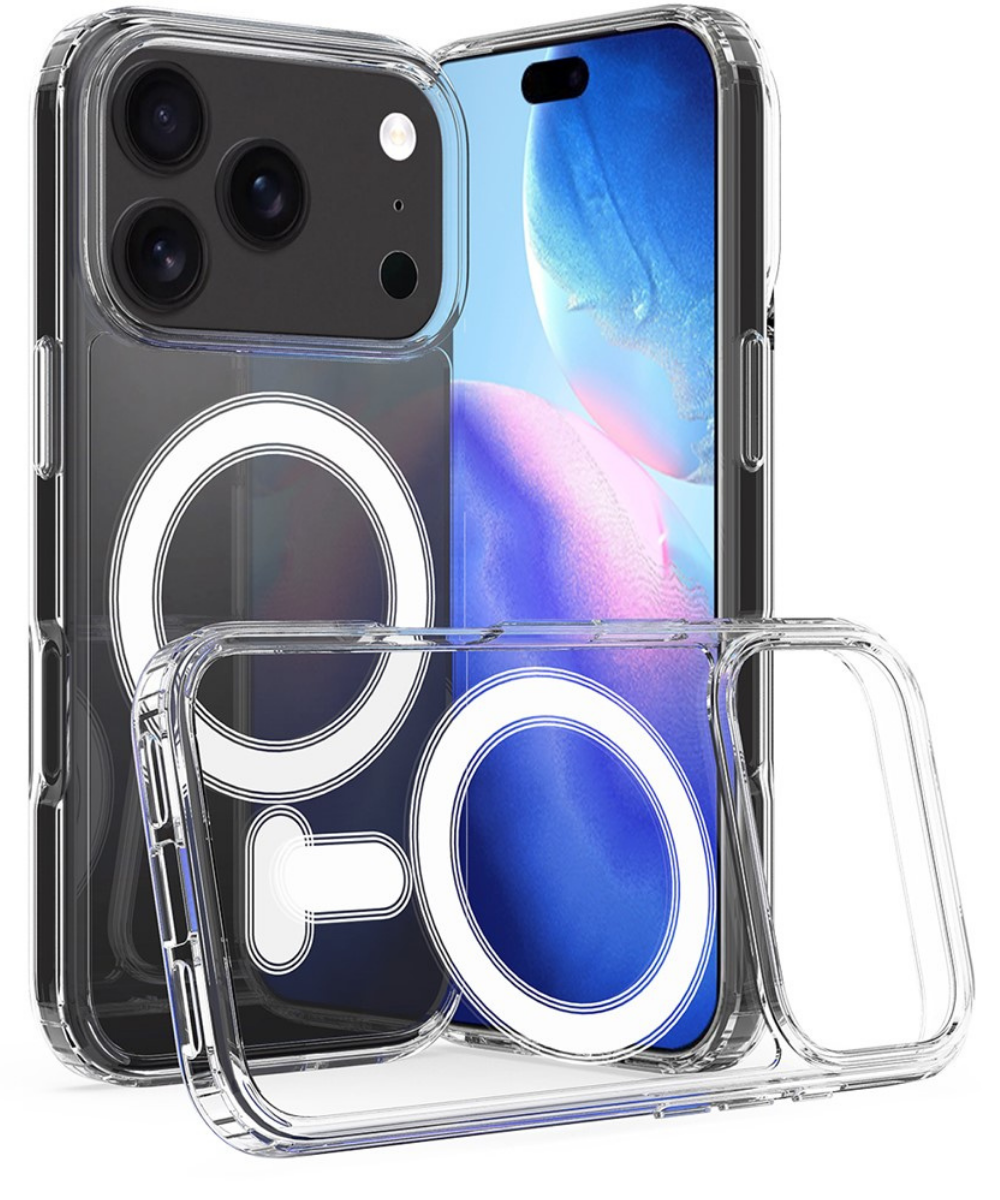 iPhone 18 Pro Transparant MagSafe Hoesje Kristalheldere Bescherming met Magnetische Oplaadondersteuning
