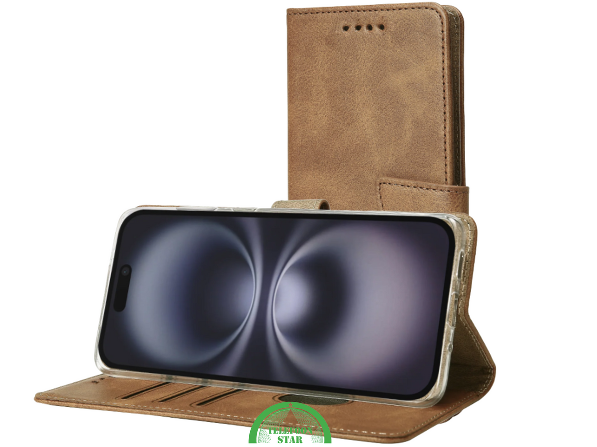 Bookcase Hoesje iPhone 17 Pro &amp; Pro Max - Bruin Design &amp; Volledige Bescherming