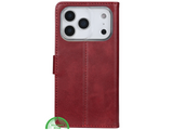 Rood Bookcase Hoesje voor iPhone 17 Pro / Pro Max &ndash; Functionele Bescherming met Stijl