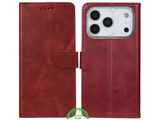 Rood Bookcase Hoesje voor iPhone 17 Pro / Pro Max &ndash; Functionele Bescherming met Stijl