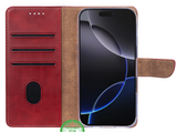 Rood Bookcase Hoesje voor iPhone 17 Pro / Pro Max &ndash; Functionele Bescherming met Stijl