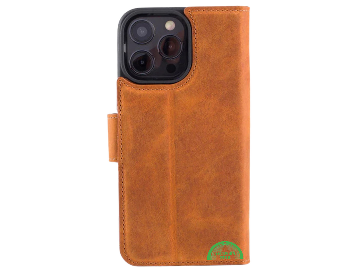 2-in-1 Luxe Bookcase Hoesje Bruin – Magnetisch iPhone Hoesje