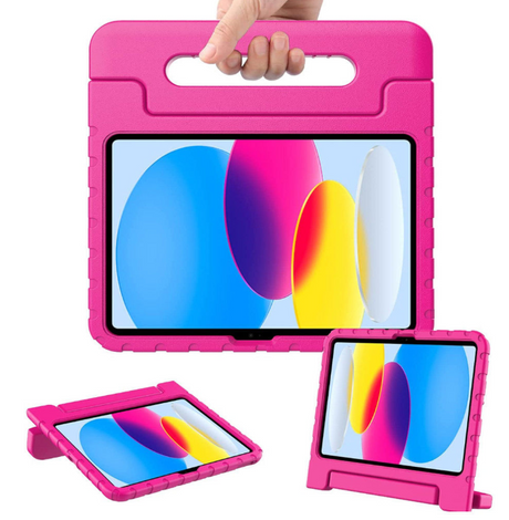 Stevige iPad Kids Hoes Roze &ndash; met handvat en kickstand