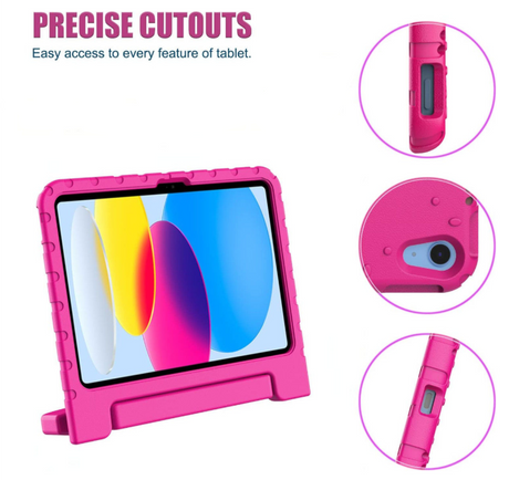Stevige iPad Kids Hoes Roze &ndash; met handvat en kickstand