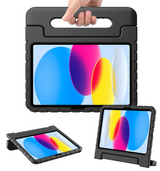 Stevige iPad Kids Hoes Zwart &ndash; met handvat en kickstand