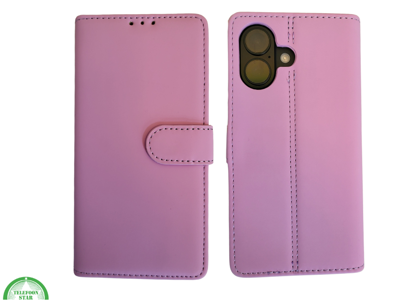 Boek case Roos Licht cover iPhone 16 Plus