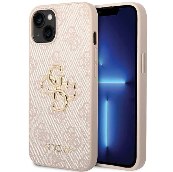 iPhone 15 Hardcase | Guess Gouden Logo | Backcover Roze