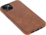 iPhone 15 100% Leer hoesje | Lederen Backcover | Minimalistisch | Cognac