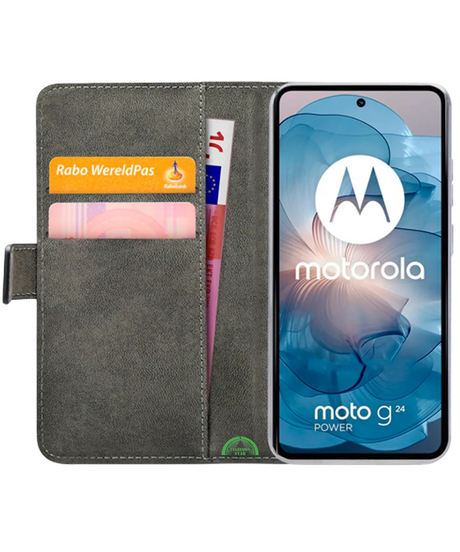 Bookcase Hoesje voor Motorola G06 Zwart met Magnetische Sluiting