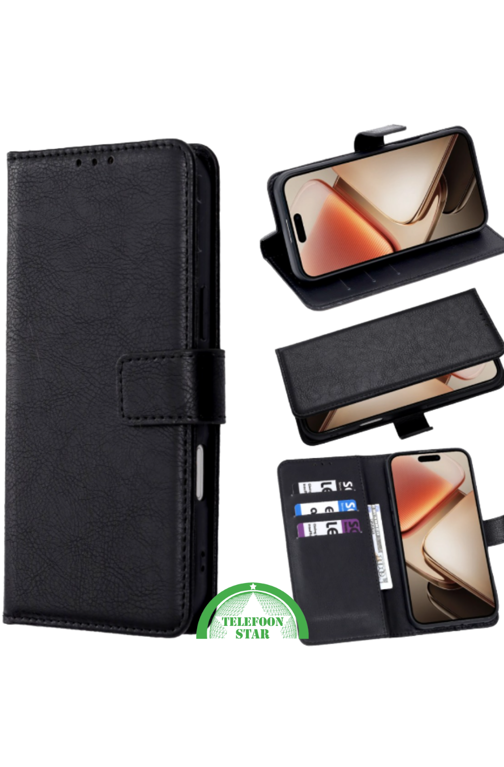 Bookcase Hoesje voor Motorola G86 Zwart
