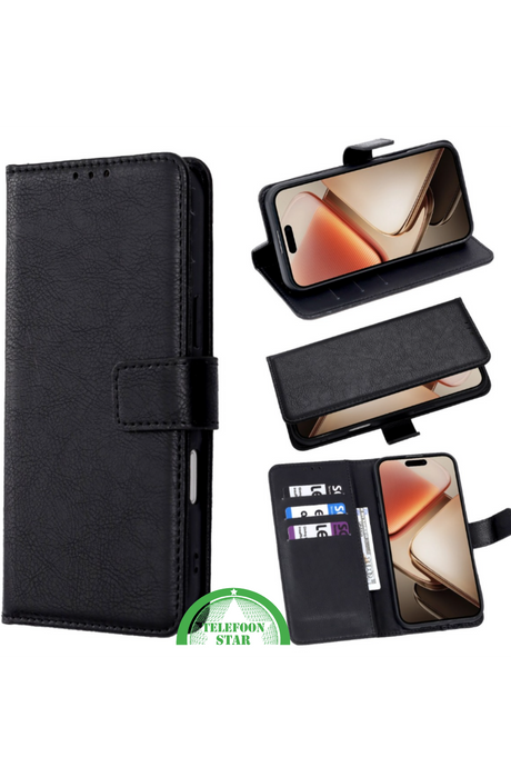 Bookcase Hoesje voor Motorola G86 Zwart
