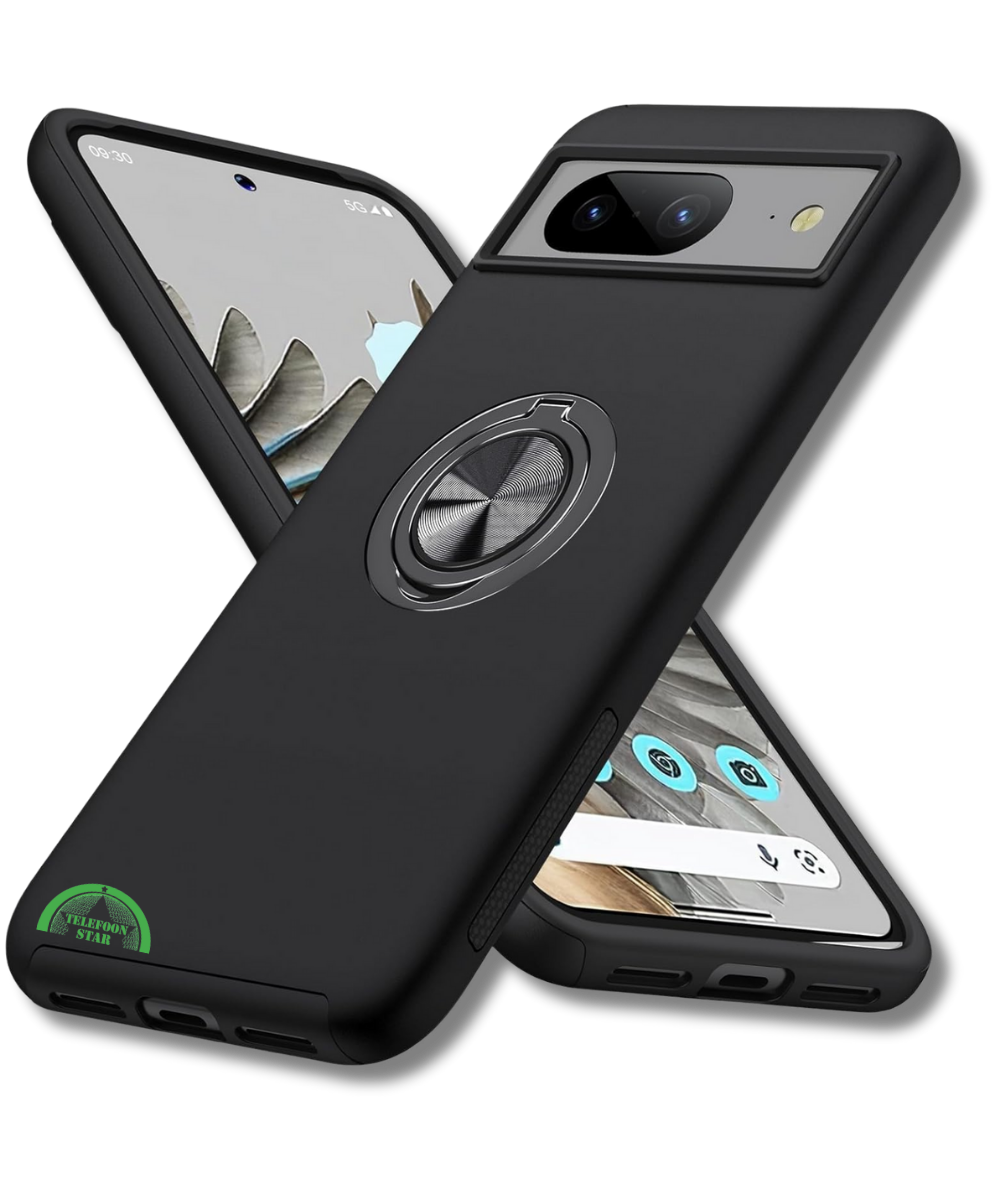 Hoesje voor Google Pixel 8 Zwart Anti-Drop Ring Armor