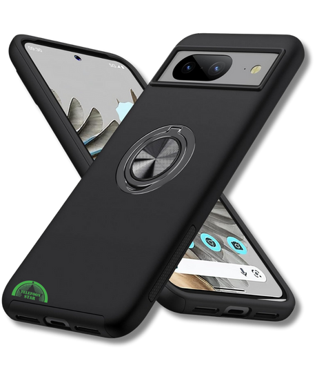 Hoesje voor Google Pixel 8 Zwart Anti-Drop Ring Armor