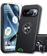 Hoesje voor Google Pixel 8 Zwart Anti-Drop Ring Armor