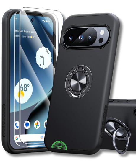 Hoesje voor Google Pixel 8 Zwart Anti-Drop Ring Armor