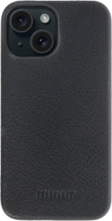 iPhone 15 100% Leer hoesje | Lederen Backcover | Minimalistisch | Zwart
