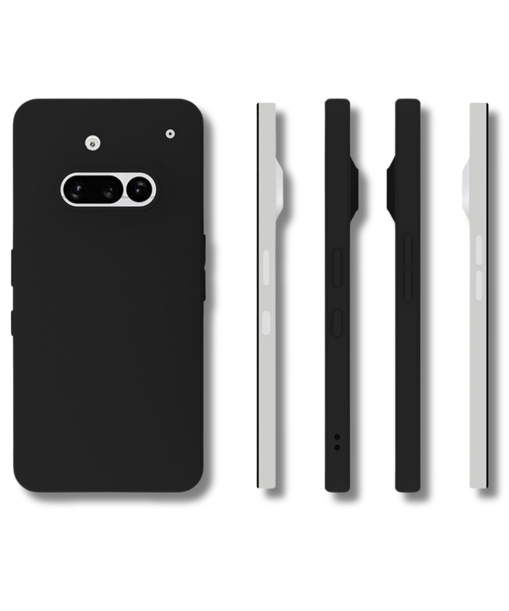 Nothing Phone 3a 5G Hoesje Matte Soft TPU Beschermhoes Zwart