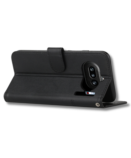 Nothing Phone 4a Zwart Wallet Hoesje met Standaardfunctie 360 graden volledige bescherming
