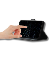 Nothing Phone 4a Zwart Wallet Hoesje met Standaardfunctie 360 graden volledige bescherming