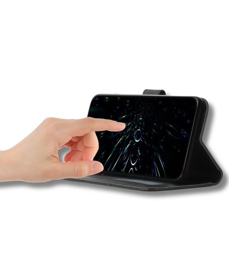 Nothing Phone 4a Zwart Wallet Hoesje met Standaardfunctie 360 graden volledige bescherming