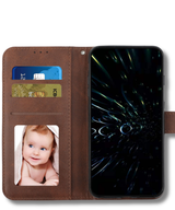 Nothing Phone 4a Pro Bruin Wallet Hoesje met Standaardfunctie 360 graden volledige bescherming