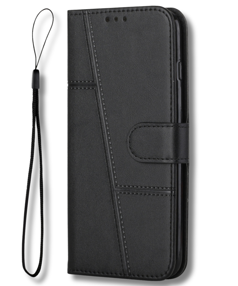 Nothing Phone 4a Zwart Wallet Hoesje met Standaardfunctie 360 graden volledige bescherming