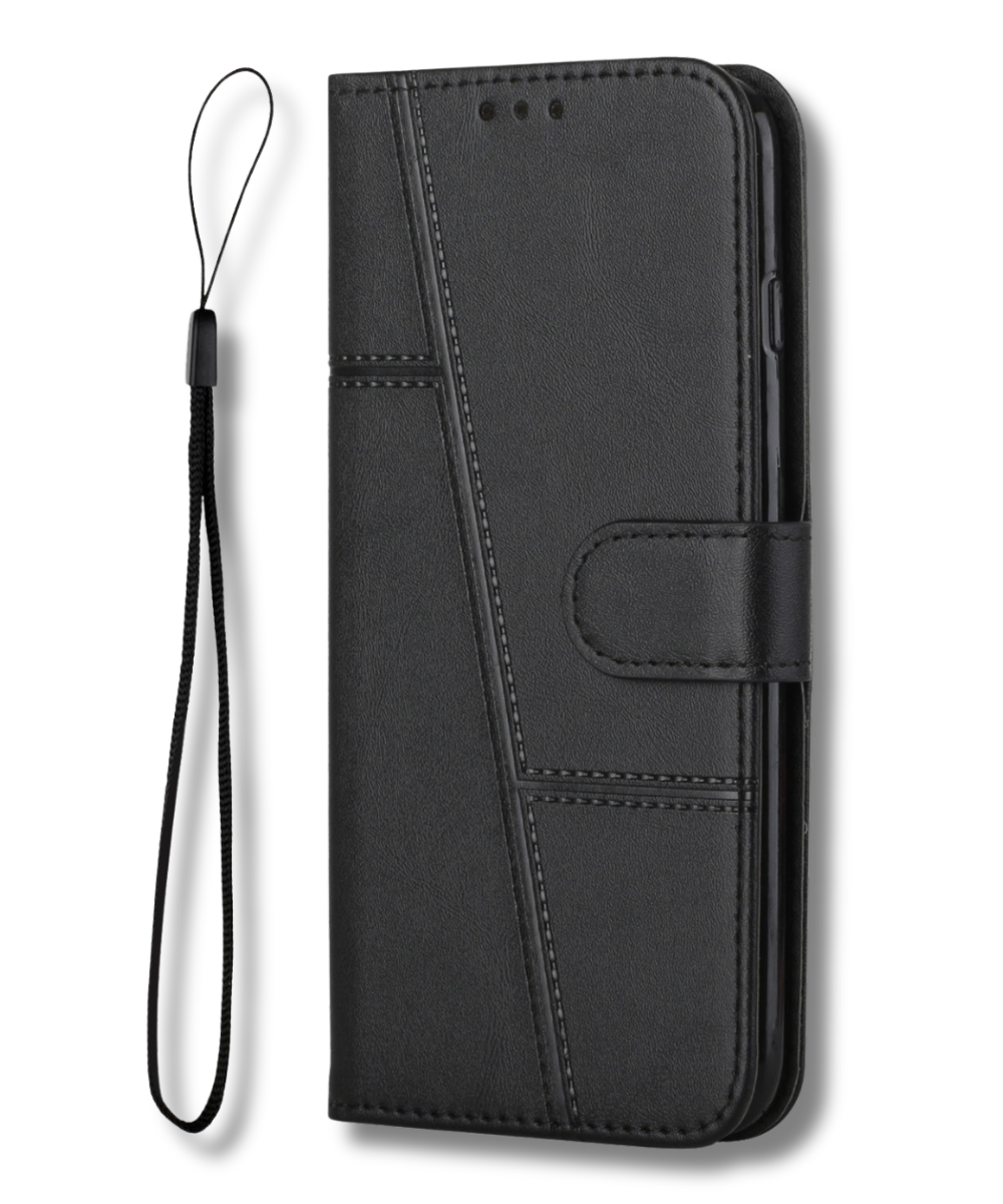 Nothing Phone 4a Pro Zwart Wallet Hoesje met Standaardfunctie 360 graden volledige bescherming