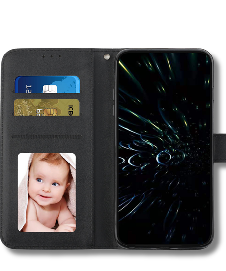 Nothing Phone 4a Pro Zwart Wallet Hoesje met Standaardfunctie 360 graden volledige bescherming