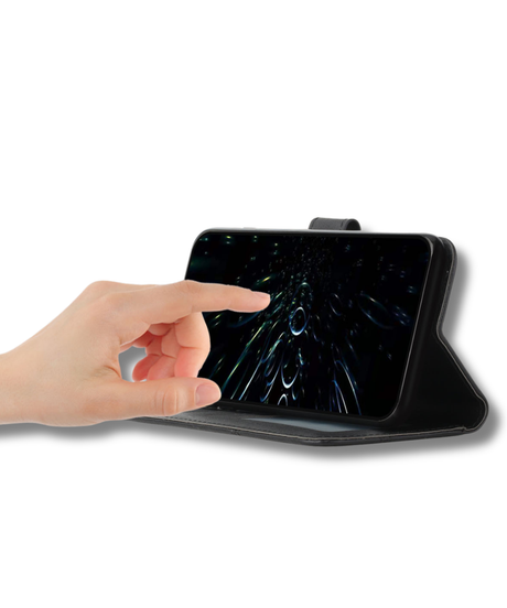 Nothing Phone 4a Pro Zwart Wallet Hoesje met Standaardfunctie 360 graden volledige bescherming
