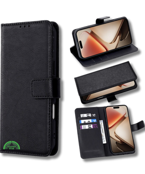 Hoesje voor OnePlus 15R Zwart Bookcase Kunstleer met Pasjeshouder