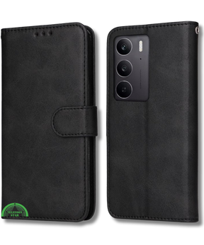 Hoesje voor Oppo A5 5G Zwart Bookcase Premium kunstleer volledig