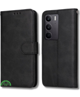 Hoesje voor Oppo A5 5G Zwart Bookcase Premium kunstleer volledig