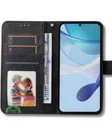 Hoesje voor Oppo A5 5G Zwart Bookcase Premium kunstleer volledig