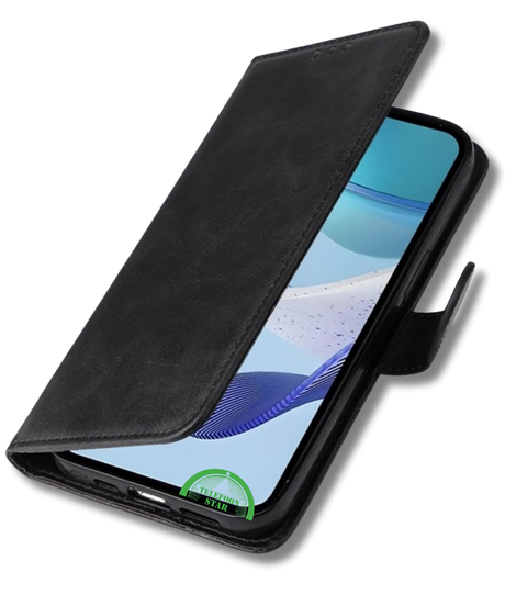 Hoesje voor Oppo A5 5G Zwart Bookcase Premium kunstleer volledig