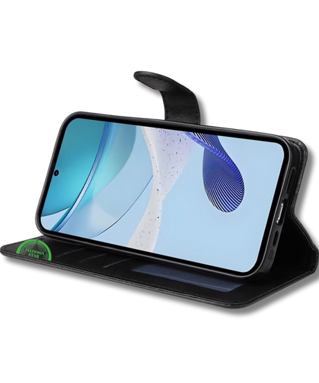 Hoesje voor Oppo A5 5G Zwart Bookcase Premium kunstleer volledig