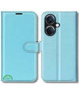 Hoesje voor Oppo A58 4G Lichtblauw Bookcase Premium kunstleer volledig