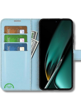 Hoesje voor Oppo A58 4G Lichtblauw Bookcase Premium kunstleer volledig