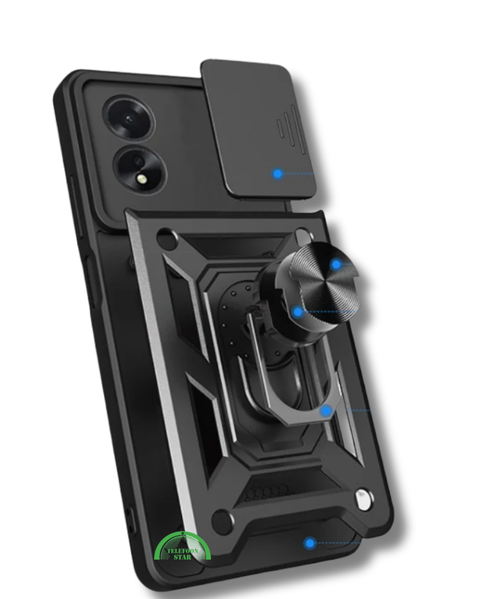 Hoesje voor Oppo A58 4G met Camera-Slider Kickstand