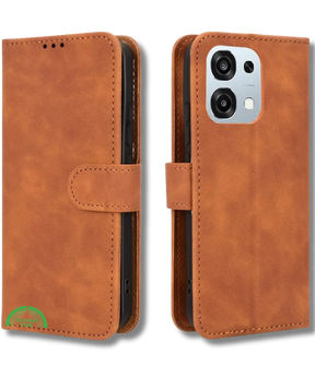Bookcase Oppo A6 Pro Bruin Stijlvolle Bescherming en strak